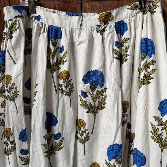 NWT Anthropologie The Jacie Poplin Floral Printed Midi Skirt by Maeve in X-Large - Picture 4 of 14